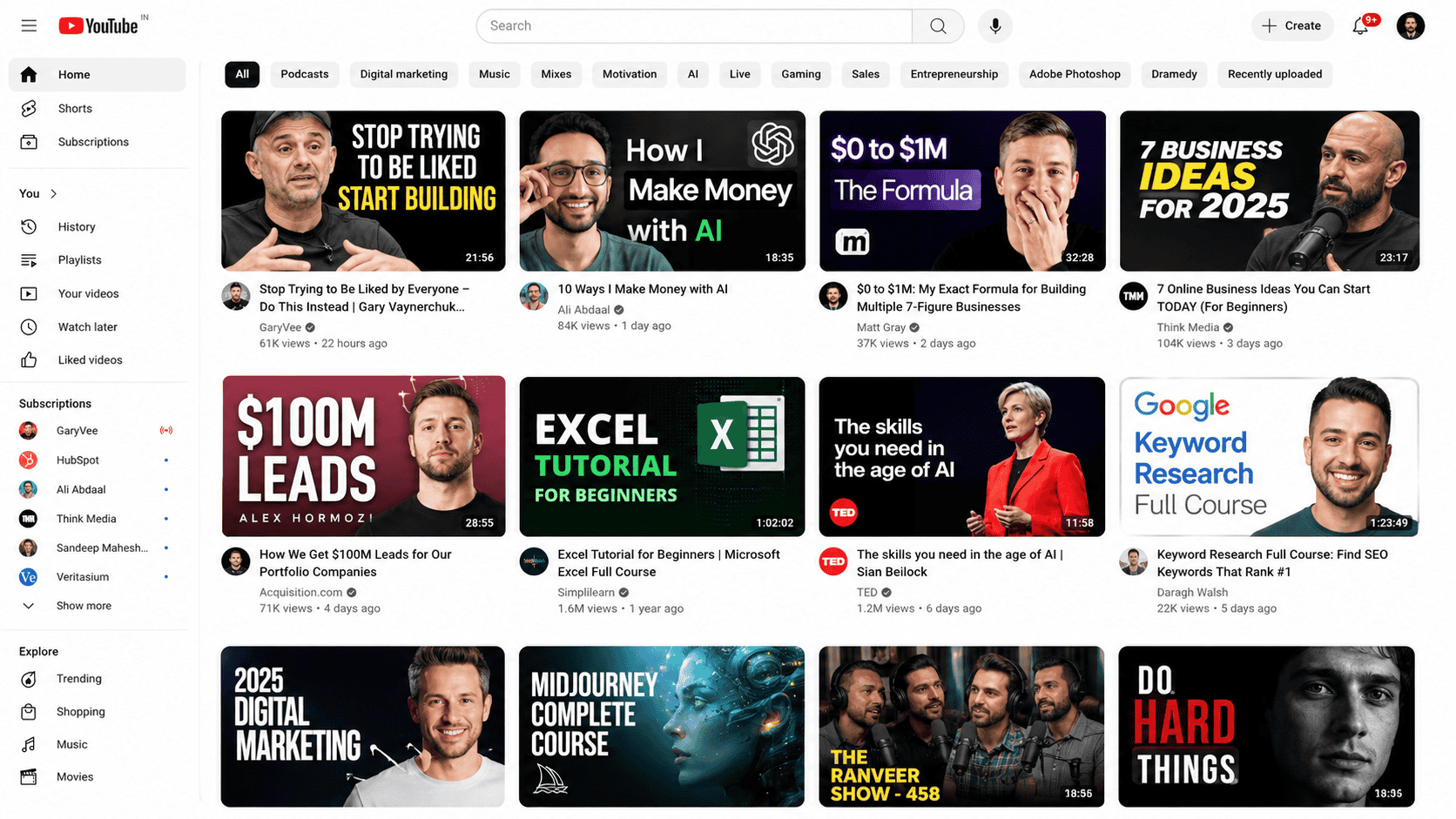 YouTube Home