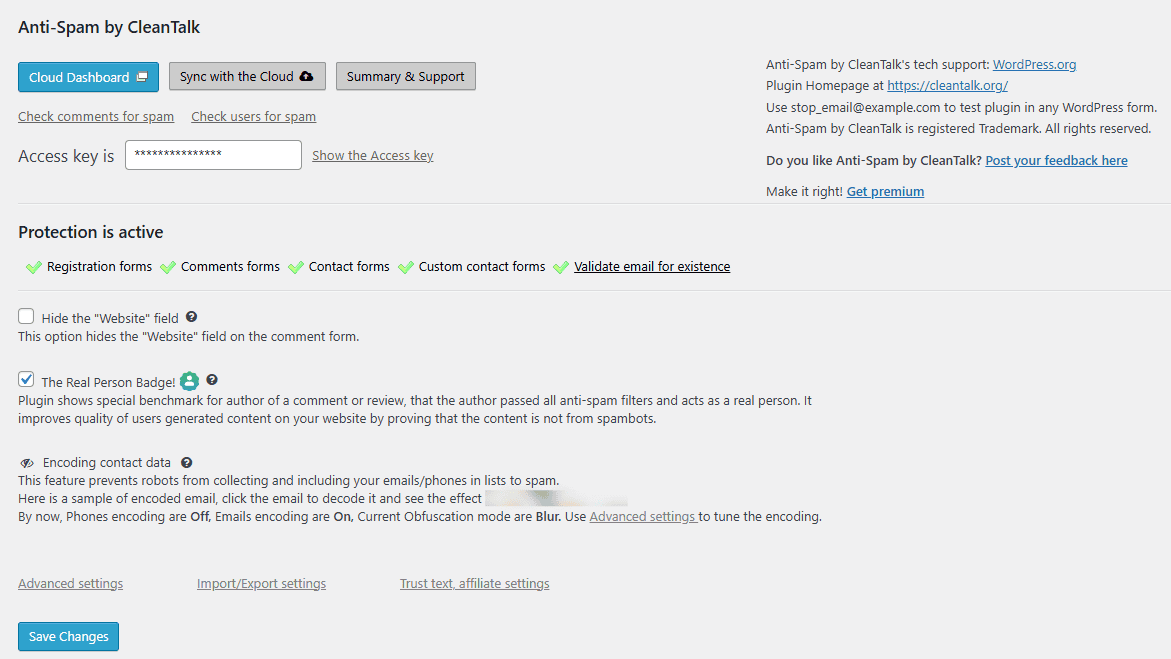 Activate CleanTalk