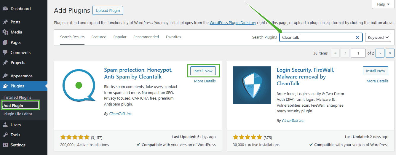Installing CleanTalk