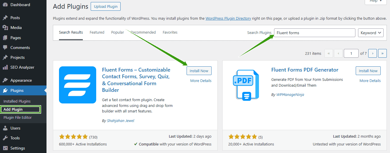 Installing Fluent Forms
