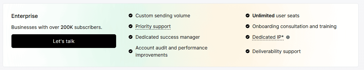 MailerLite Custom Plan