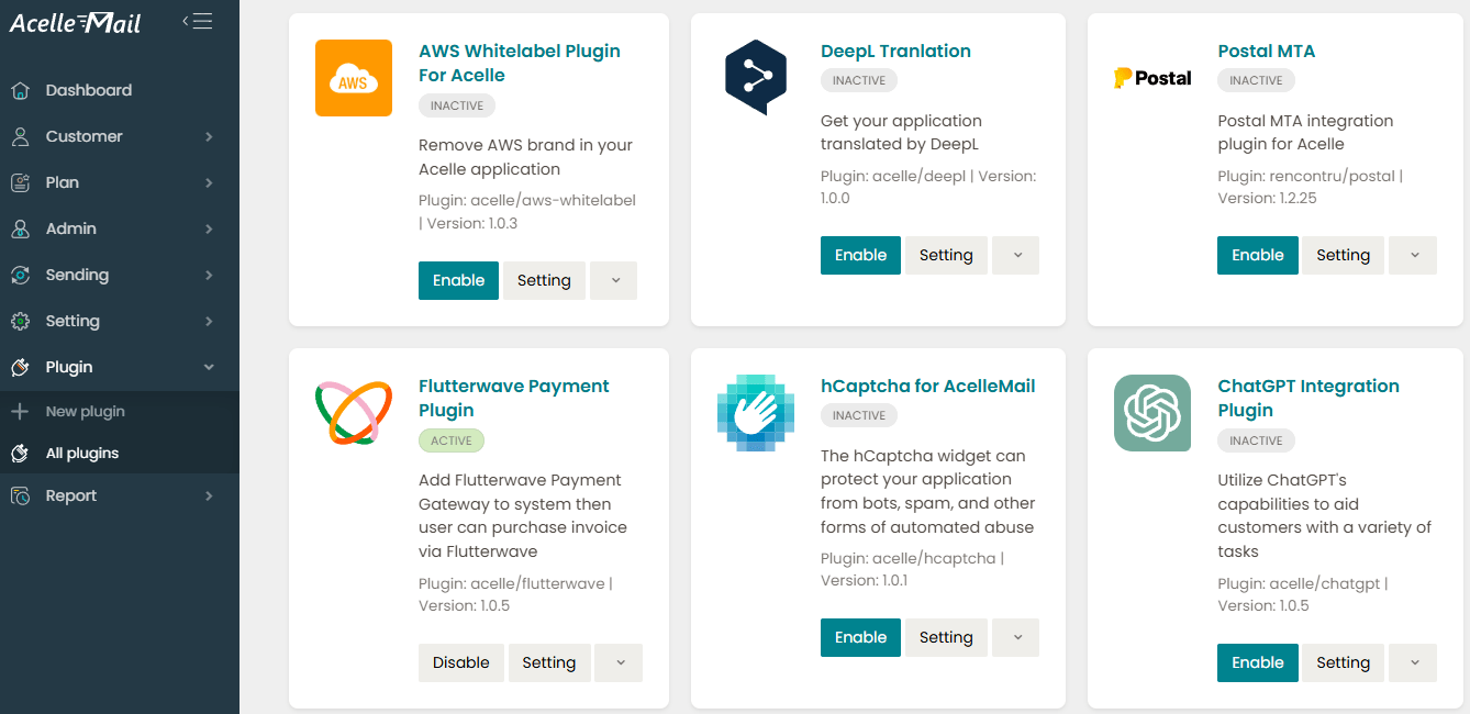 Acelle Mail Plugin