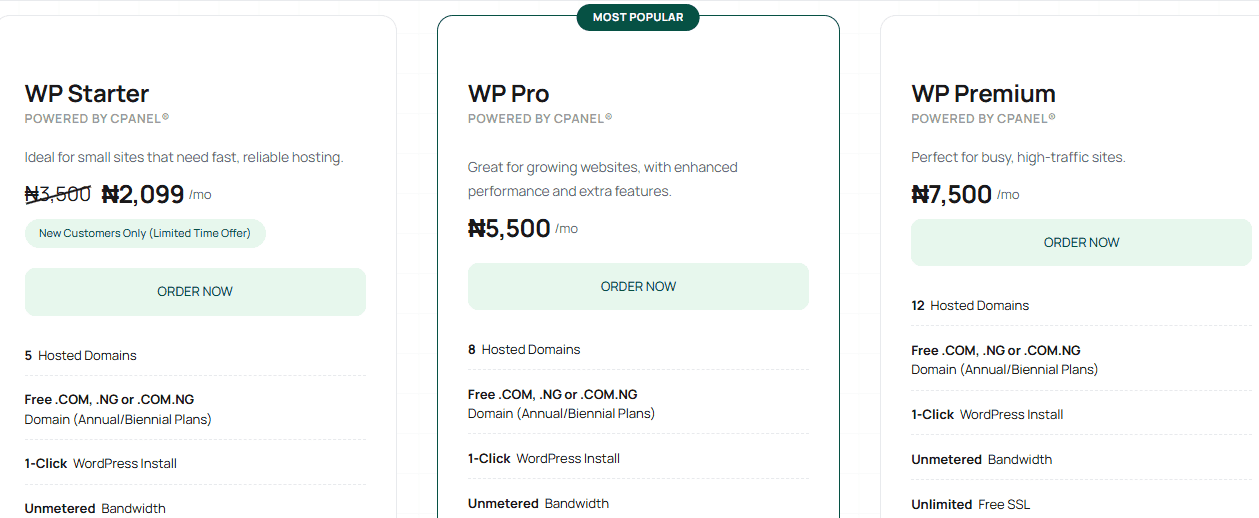 MokoHost WordPress Hosting Pricing