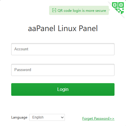 aaPanel login page