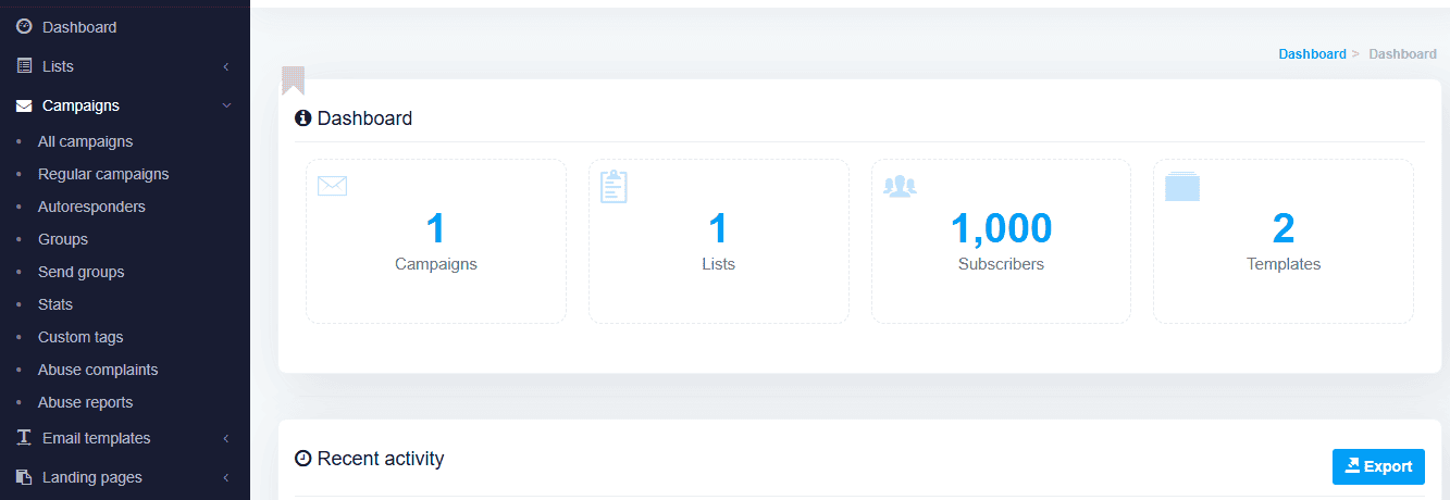 MailWizz Customer Dashboard