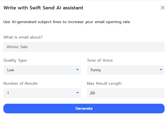 Swift Send AI assistance