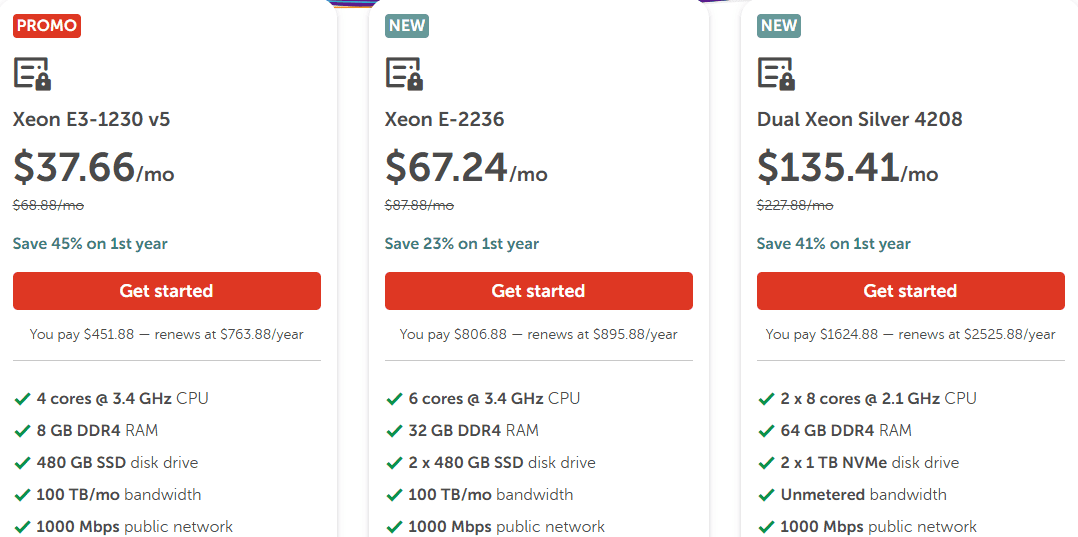 Namecheap Dedicated Server Pricing