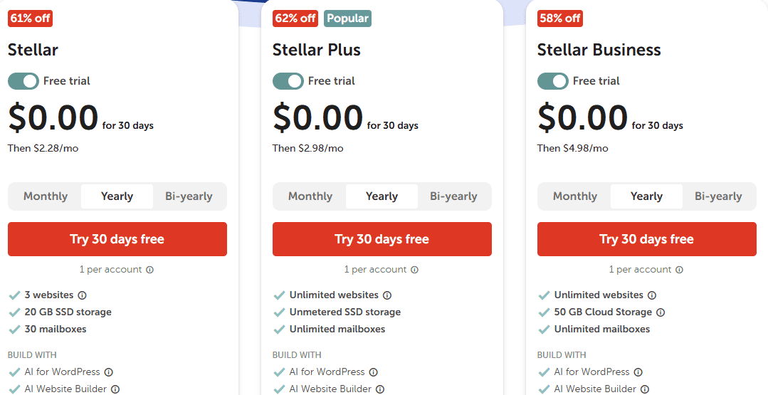 Namecheap Shared Hosting Pricing