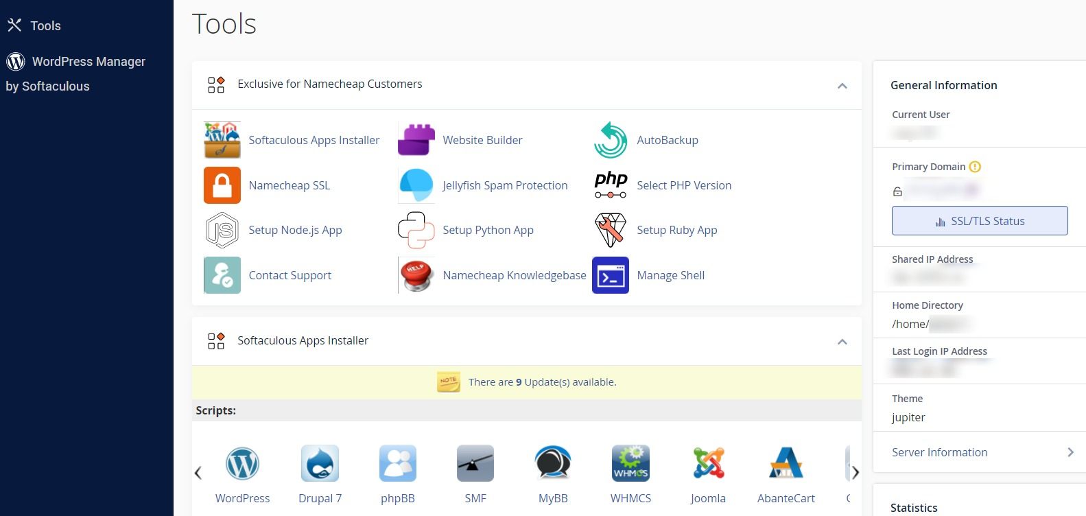 Namecheap cPanel