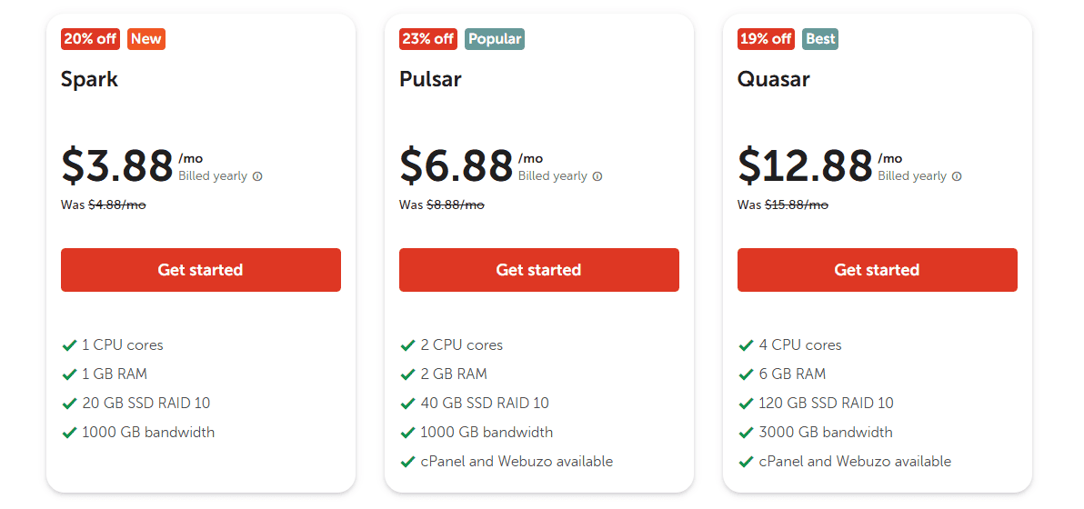 Namecheap VPS Pricing