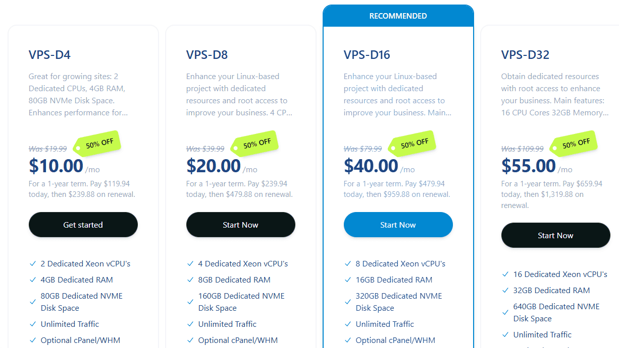 Verpex VPS Price